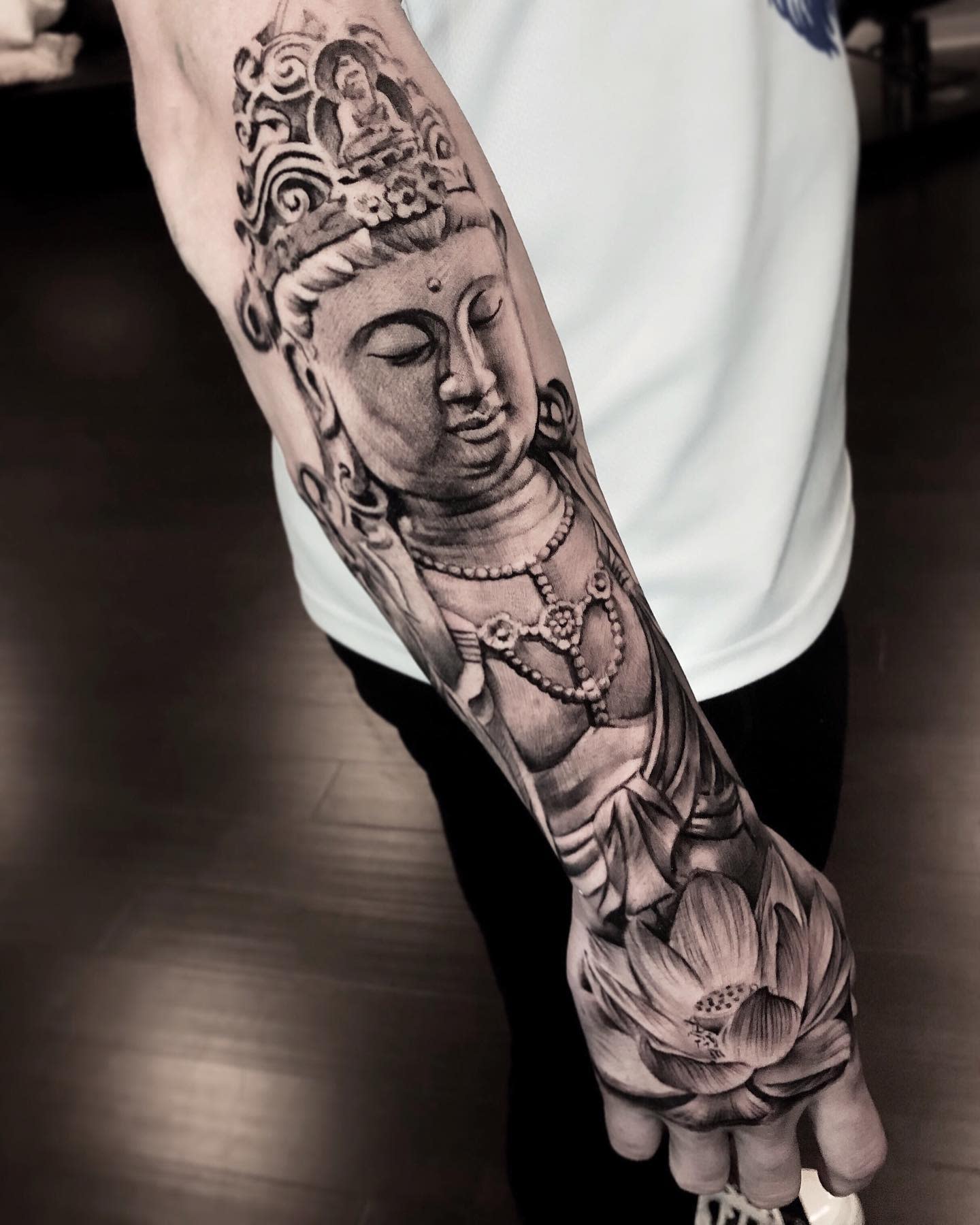Lotus Flower Buddha Tattoo -johnurutattoos